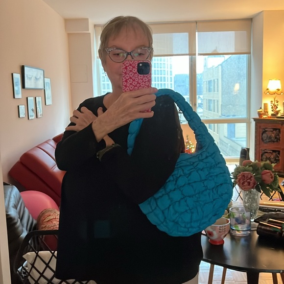 COS Mini quilted bag in turquoise - Picture 6 of 9